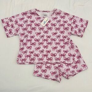 Little One Shop Co Pink Bows Slouchy Set - Size 4T - NEW WITH TAGS